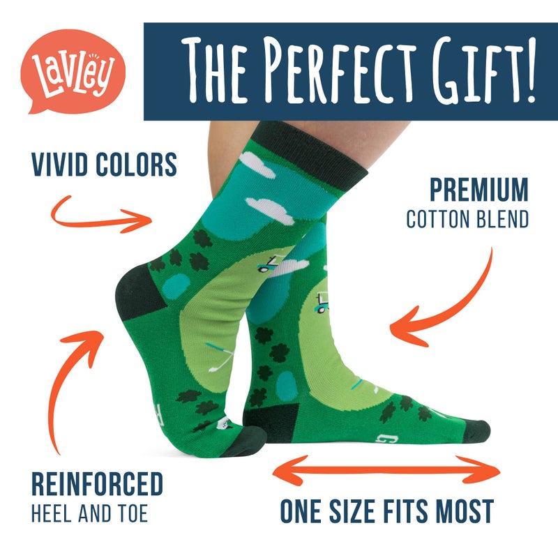Lavley I'd Rather Be Golfing Socks â€“ Funny Gift for Golf Lovers â€“ Great for Dad, Husband, Grandpa, Brother, or Uncle â€“ Novelty Socks for Men â€“ One Size Fits Most - Image 2